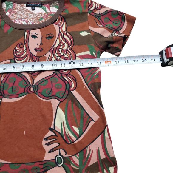 Y2k Custo Barcelona Euro Grapbic Baby Tee - Women's Medium Top - Picture 6 of 6